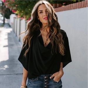 VICI Elton Drape Blouse- Black